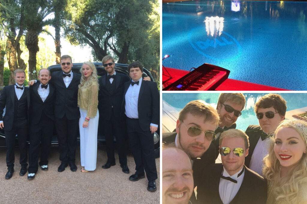 Vintage band The Lady Gatsby Jazz Band providing international corporate event entertainment at La Mamounia Hotel, Marrakech