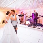 A first dance at a wedding reception with Mike Paul-Smith Music's party band The Get Downs