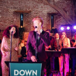 Live band from Mike Paul-Smith Music performing at a wedding reception at Elms Barn, Suffolk