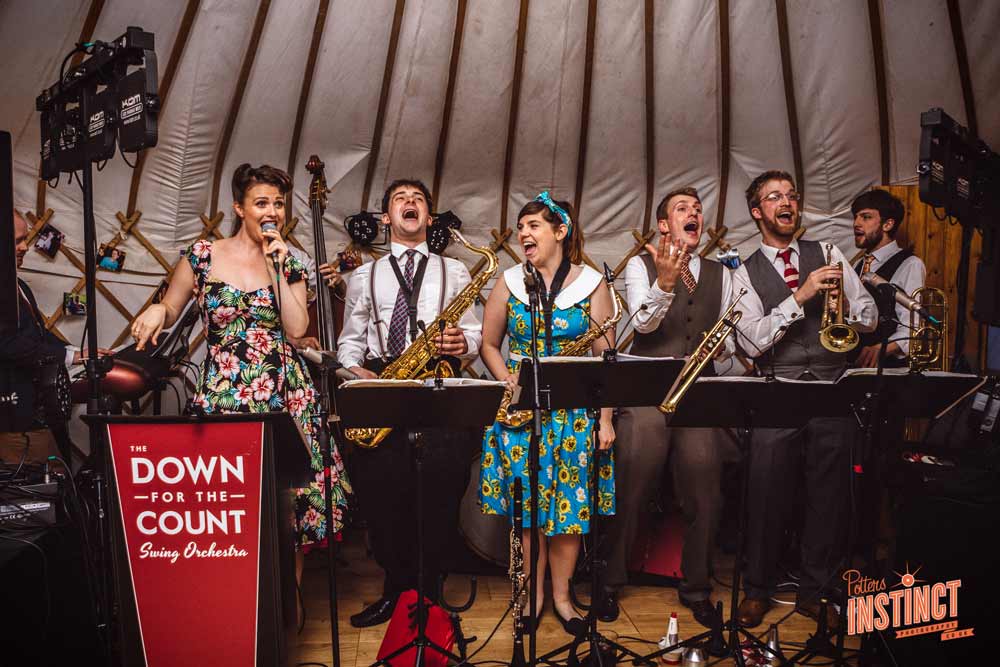 Down for the Count All-Stars performing at a wedding reception in Buckinghamshire